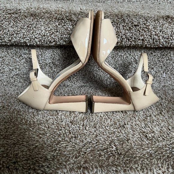 Prada Women's Cream Patent Leather Strap Shoes. - Picture 10 of 13